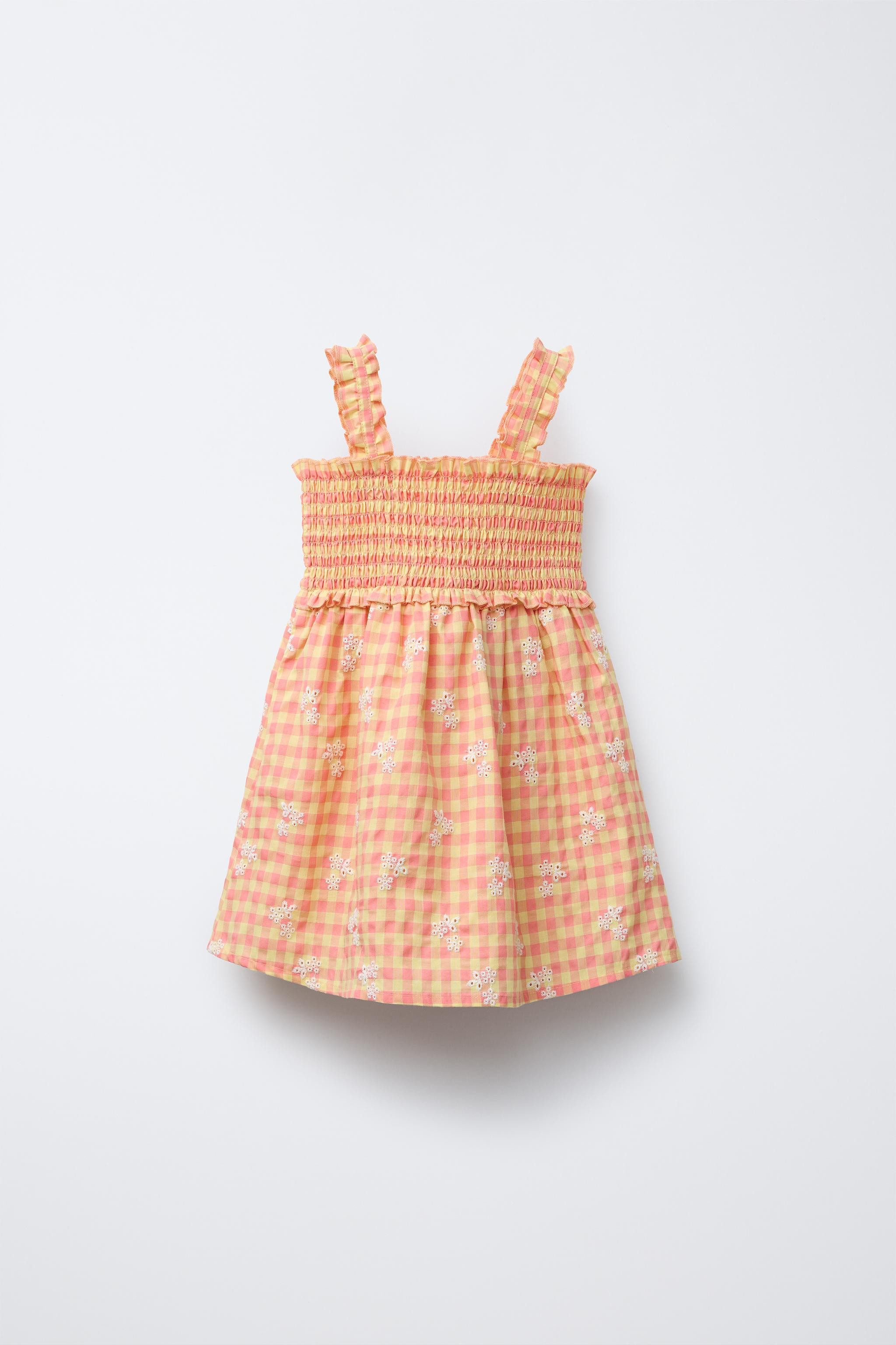 GINGHAM FLORAL DRESS | Zara US