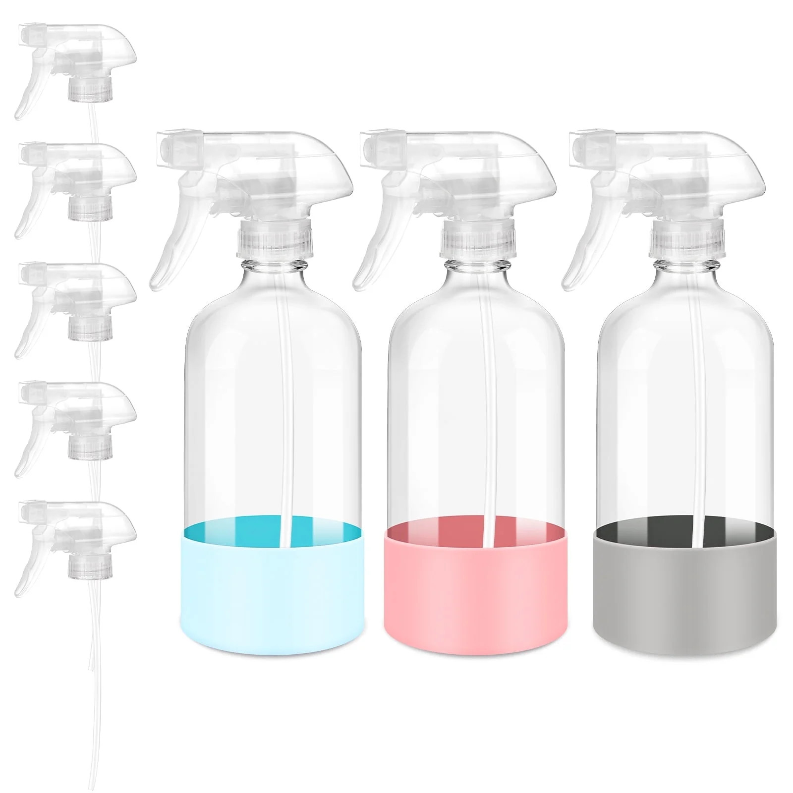 DIY.STORE 3 Pack/16 Oz Glass Spray Bottles, Refillable Empty Containers with Silicone Protective ... | Walmart (US)