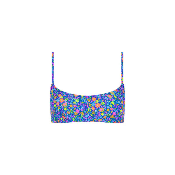 Invisible Underwire Crop Bikini Top - Electric Bloom | Kulani Kinis US