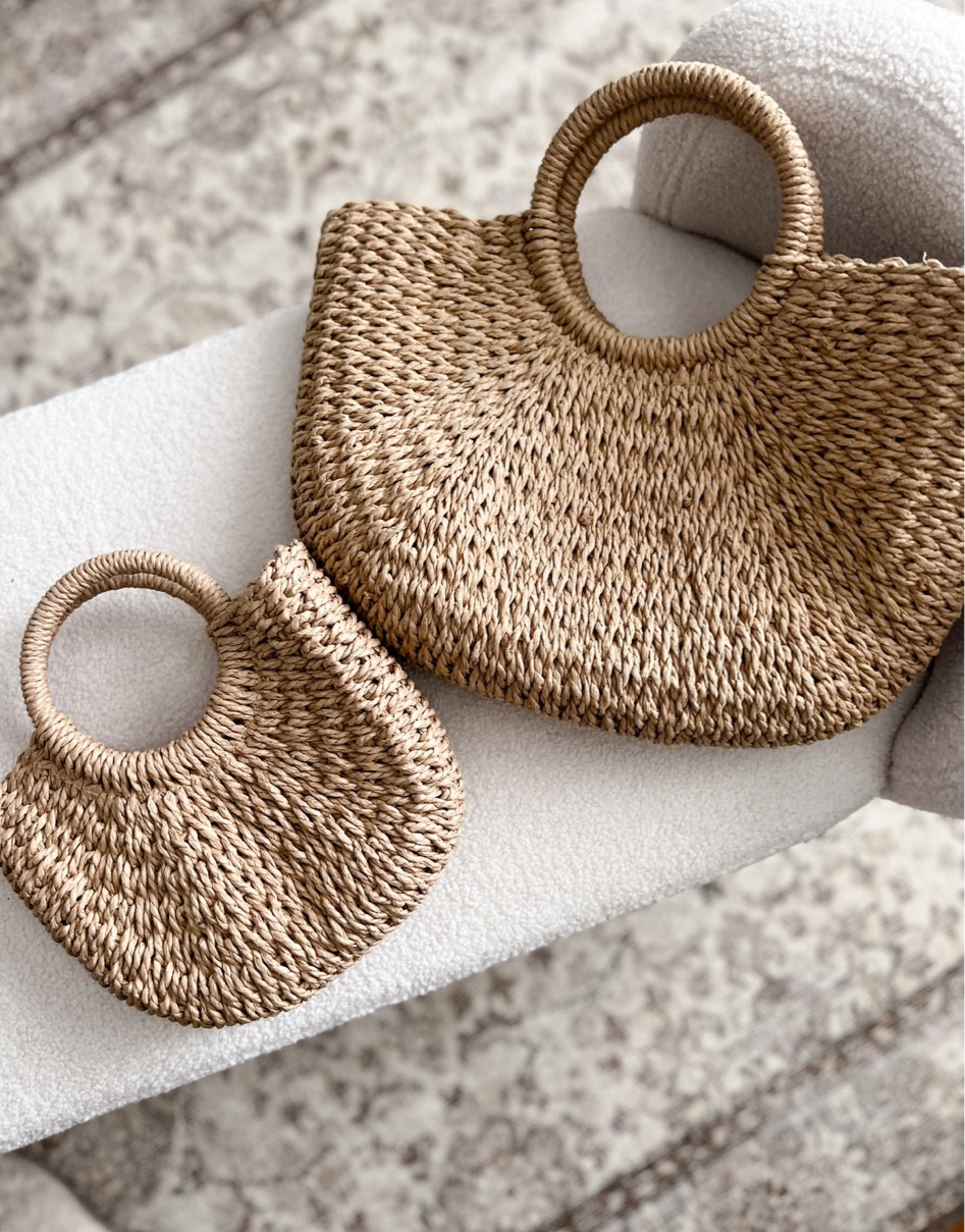 I loved this bag so much I had to have the mini version as well! Summer bag, beach bag, woven bag. 

#LTKunder50 #LTKFind #LTKstyletip