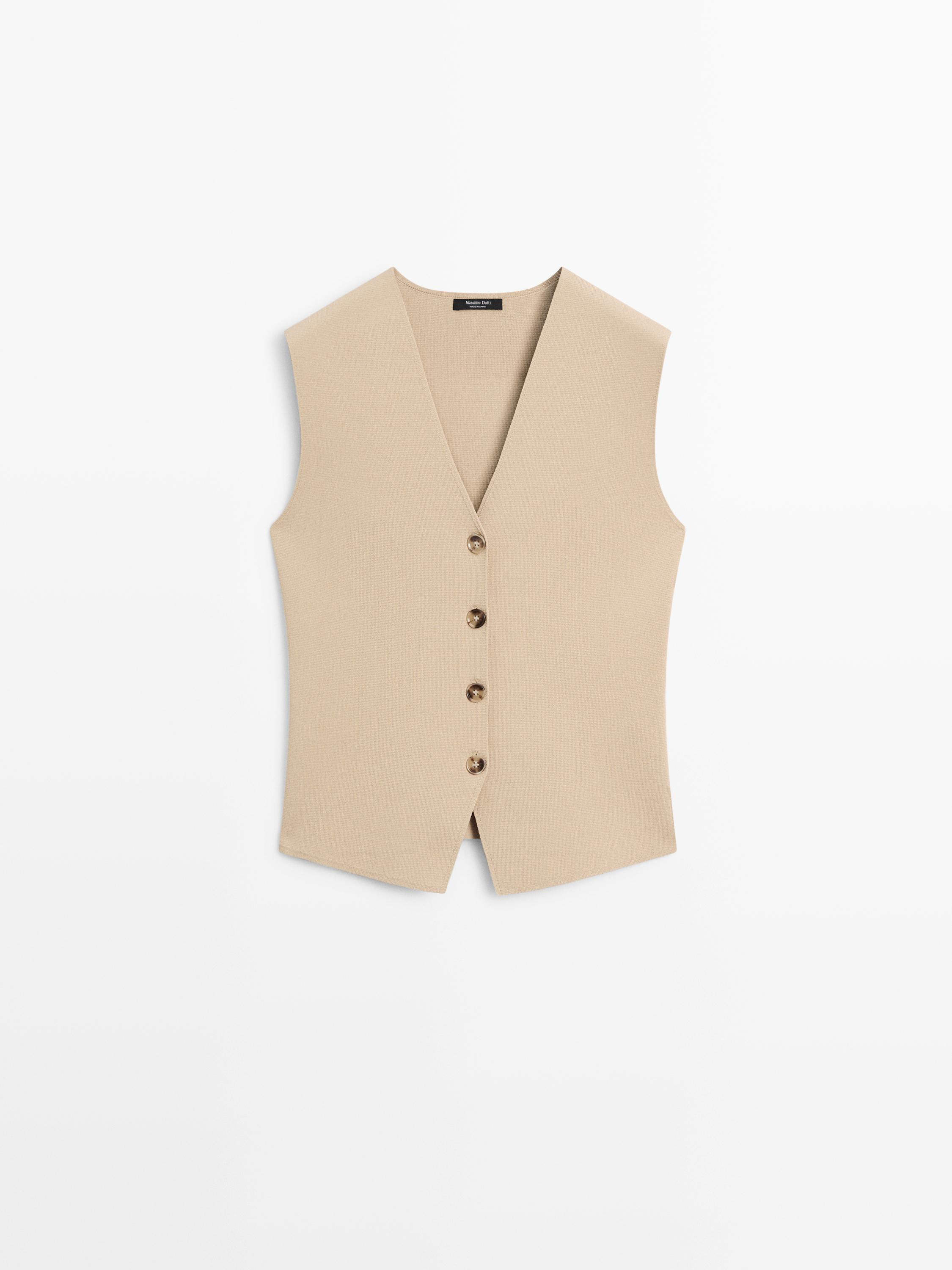 Knit waistcoat with button details | Massimo Dutti US