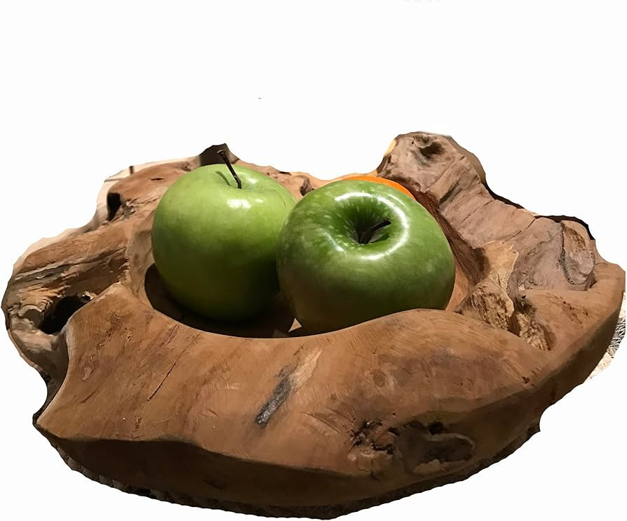 WHW Whole House Worlds Chunky Teak Wood Bowl, Hand Crafted, Dish Size, 11.75 Overall Vessel Diame... | Amazon (US)