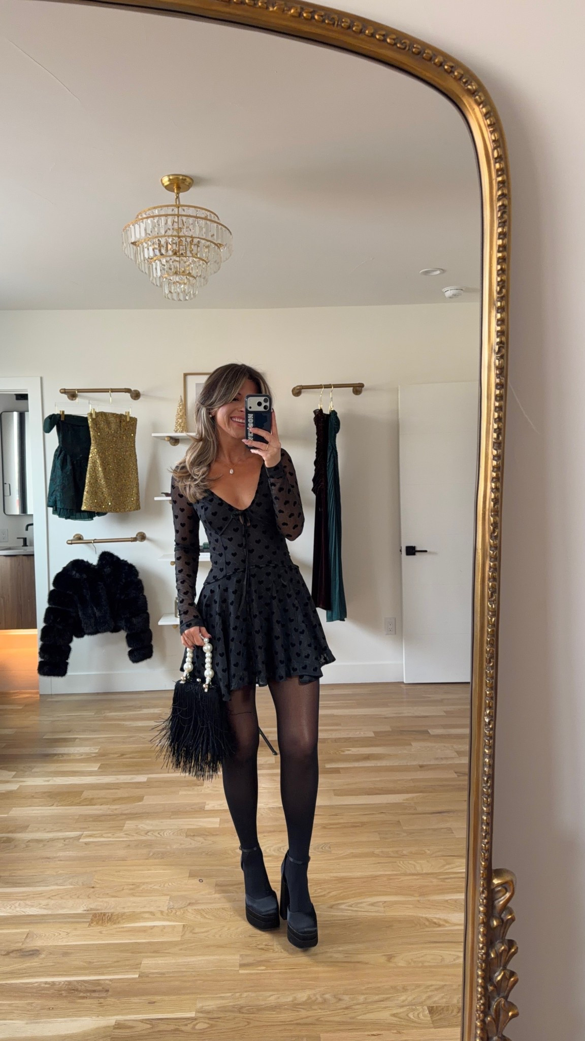 Black sheer long sleeve heart print mini cocktail dress holiday party or New Year's Eve look

Vici code: emerson30

Wearing my usual small/2

New years
Bachelorette
Date night
Black heart 
Cocktail dress
Holiday event
Winter party

#LTKSeasonal #LTKWedding #LTKHoliday