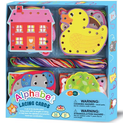 Buddy & Barney: Alphabet Lacing Cards - 52pc - Ages 3+ | Target