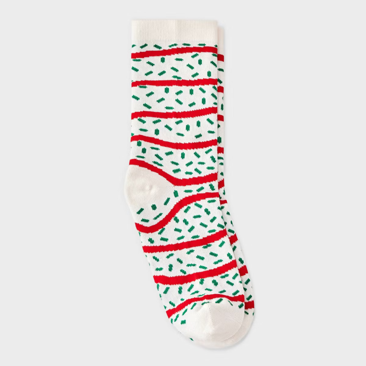 Women's Christmas Tree Cake Crew Socks - White/Red/Green 4-10 | Target