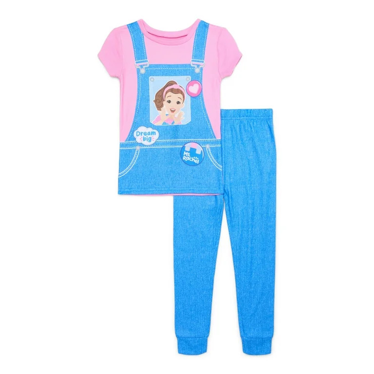 Toddler Girls Ms Rachel Short Sleeve Snug Fit Pajama Set, 2-piece, Sizes 12M-5T | Walmart (US)