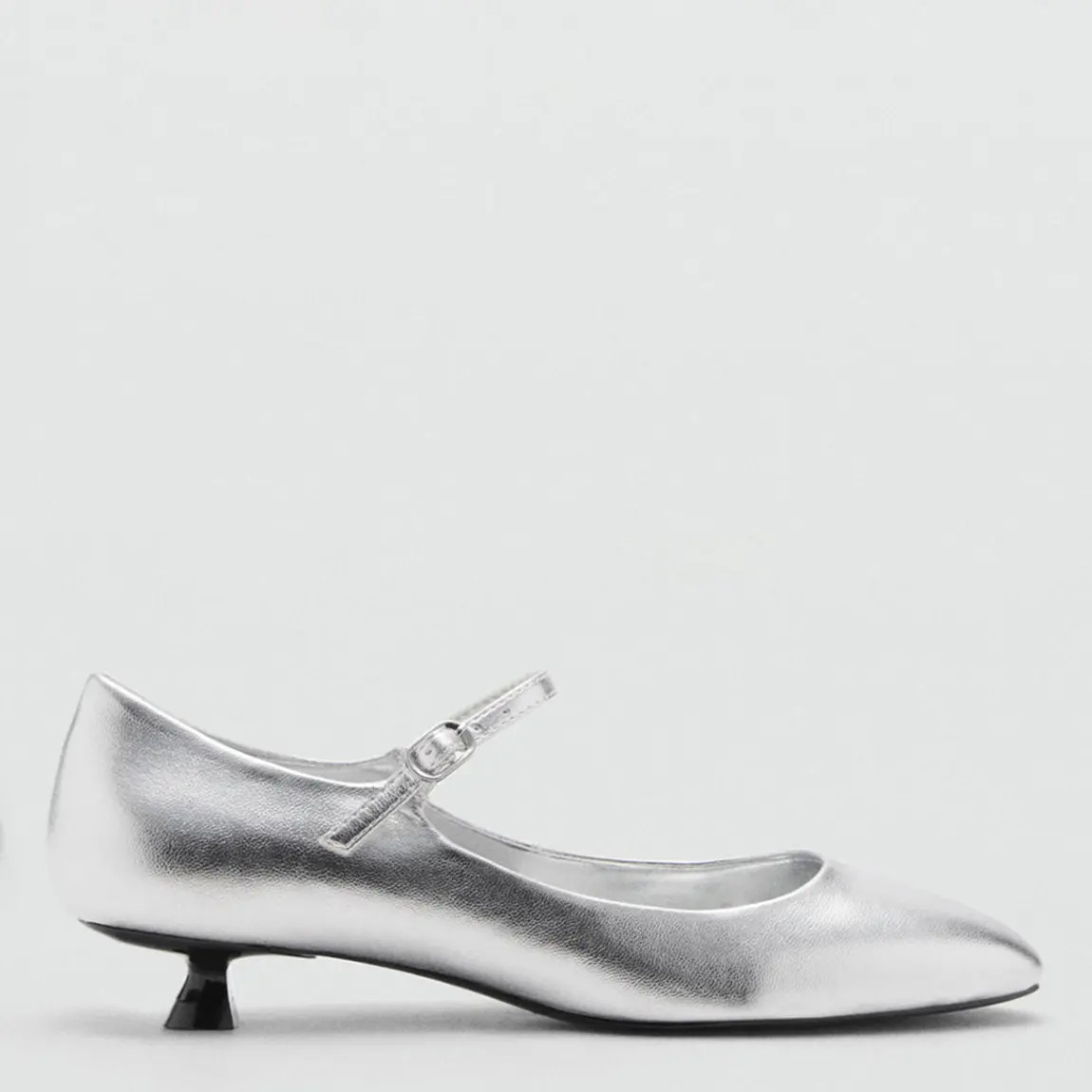 Silver Kitten-heel shoes with buckle | BrandAlley