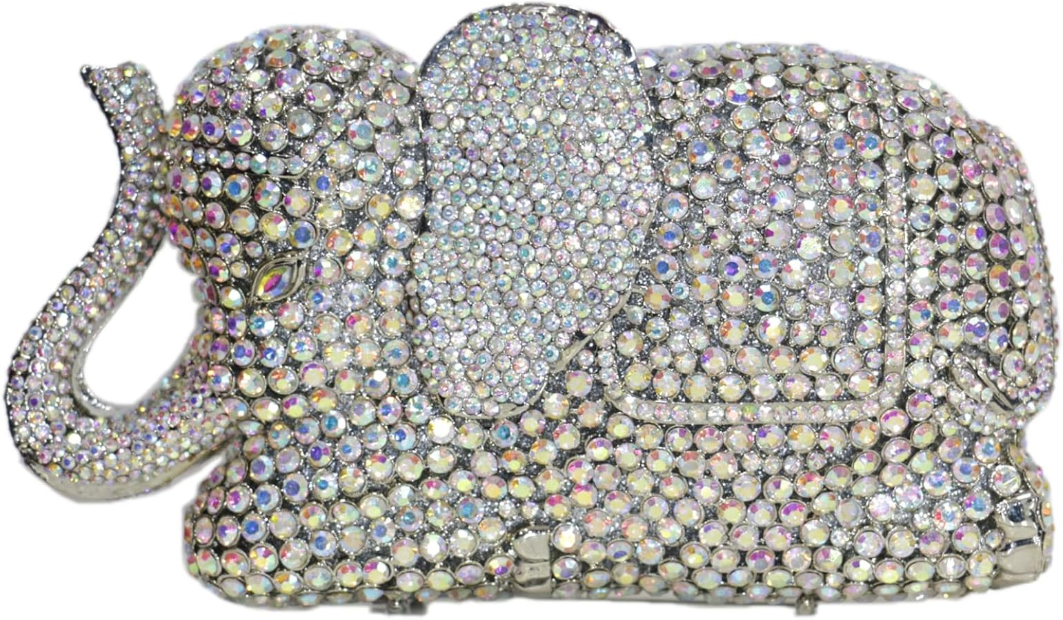 Rhinestone Elephant Shape Evening Bag, Hollow Out Minaudiere Cluth Bag, Party Purse Crystal Handb... | Amazon (US)