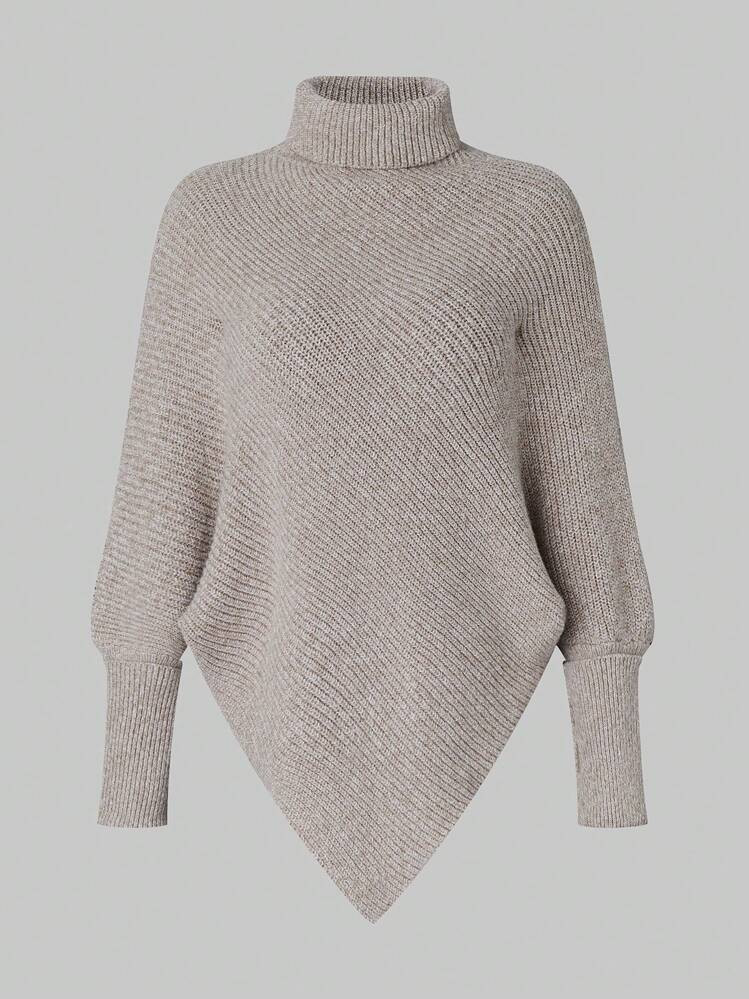 Turtleneck  Hem  Sweater  | SHEIN