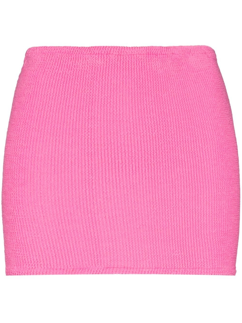 Hunza G crinkled-effect mini skirt - Pink | Farfetch Global