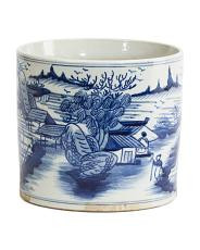 9x8.5 Porcelain Dynasty Landscape Orchid Pot | New Arrivals | TJ Maxx