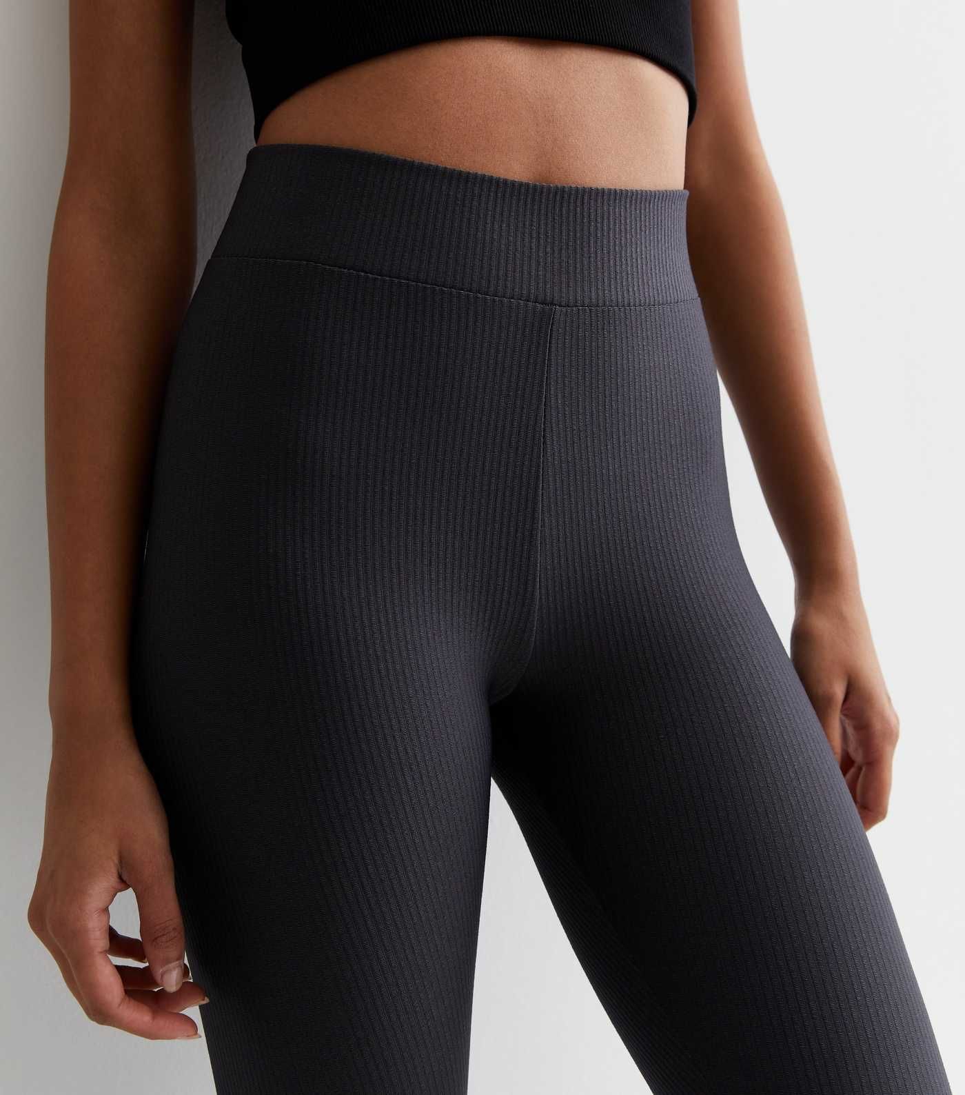 Dark Grey Ribbed Jersey Leggings
						
						Add to Saved Items
						Remove from Saved Items | New Look (UK)