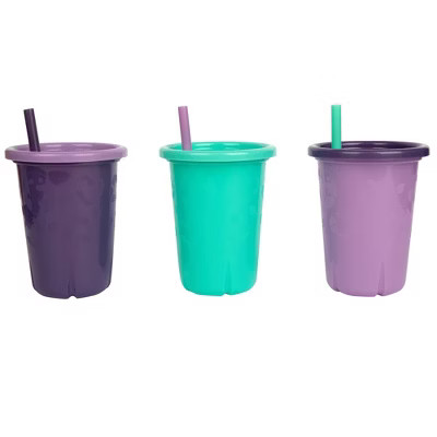 The First Years GreenGrown Reusable Spill-Proof Straw Toddler Cups - Pink - 3pk/10oz | Target