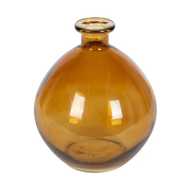 5.7" Amber Translucent Glass Indoor Tabletop Vase by Home Decor Collection | Walmart (US)