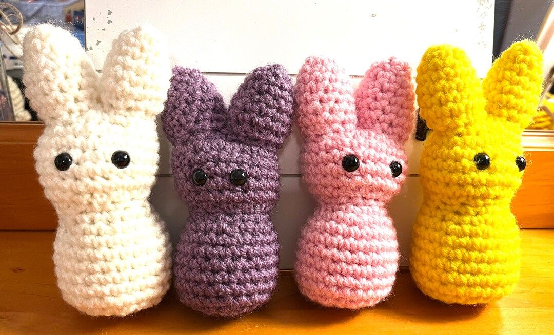 Crocheted Bunny Peeps set of 4 | Etsy (US)