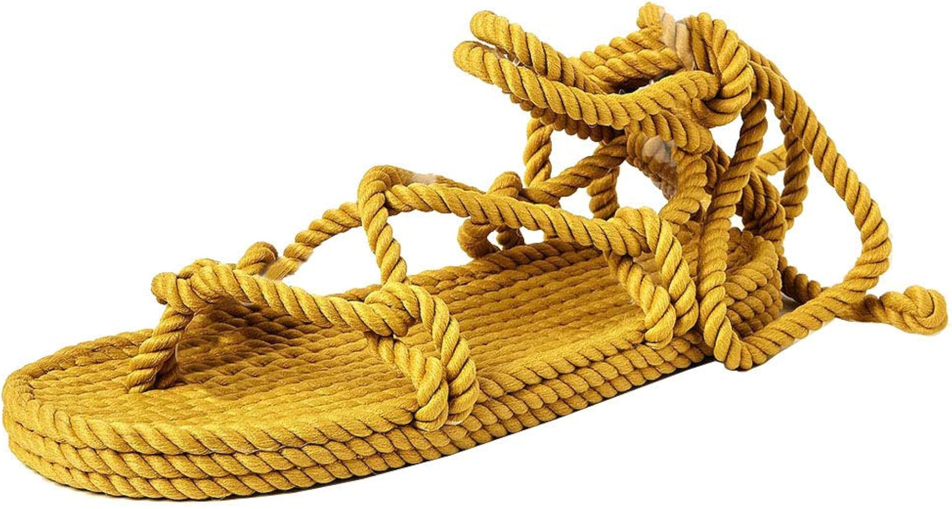 Huntarry Women Lace Up Espadrilles Thong Sandals Casual Comfortable Walking Soft Flats Shoes | Amazon (US)