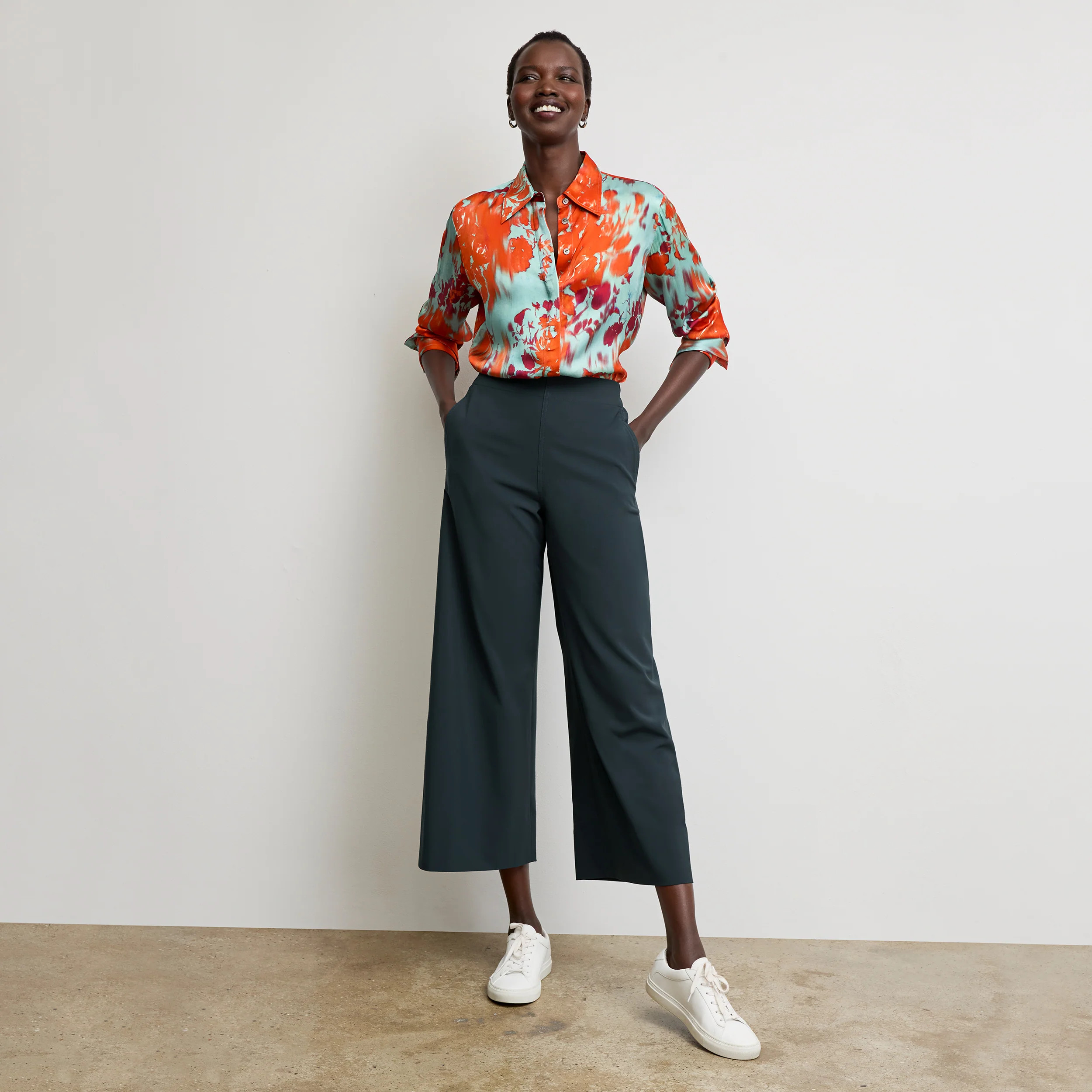 Mira Anywhere Top - Printed Viscose :: Ombre Floral | MM LaFleur