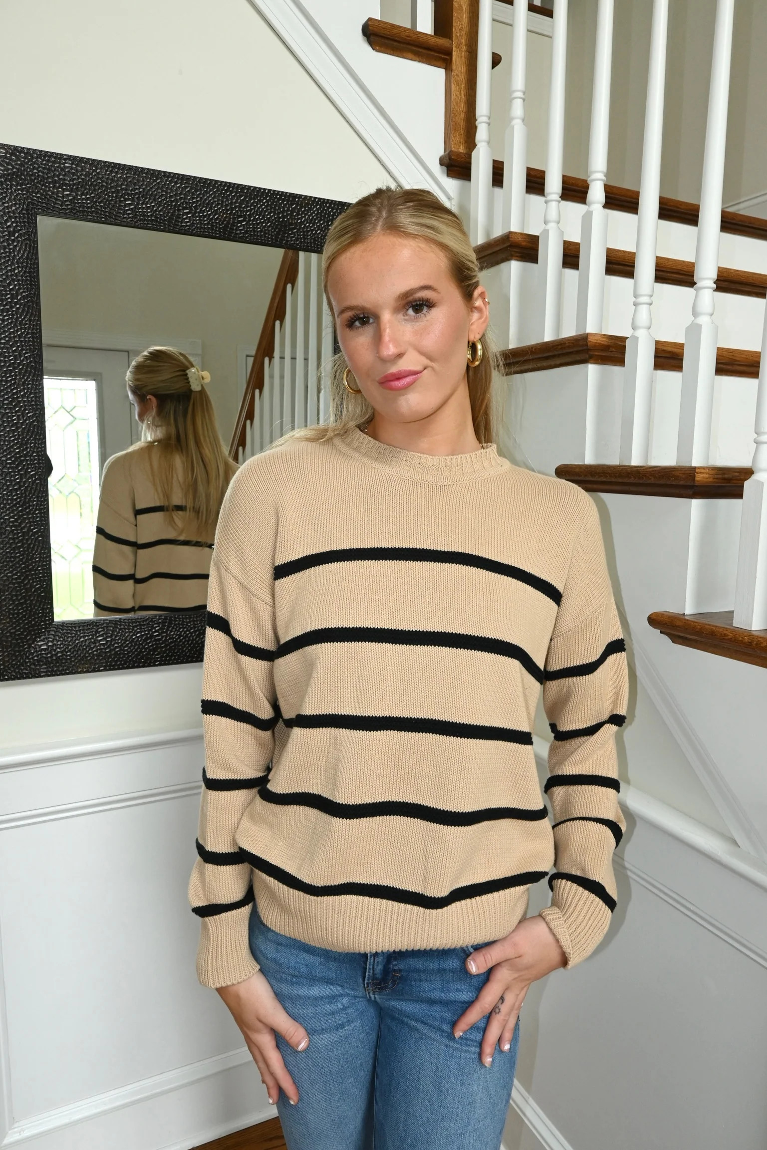 Boyfriend Striped Sweater | Studio 4 Threads