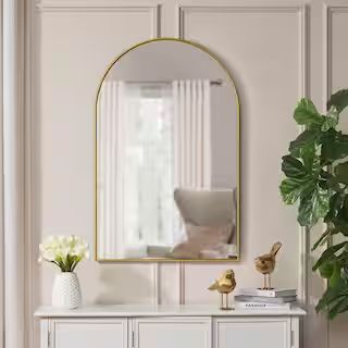Large Arched Gold Classic Accent Mirror (39 in. H x 26 in. W) | The Home Depot