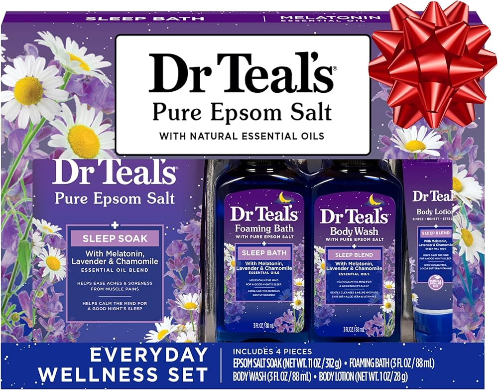 Dr Teal's Holiday Gift Set - Sleep Blend - 4 Piece Bath Sampler, Perfect for Stocking Stuffers | Amazon (US)