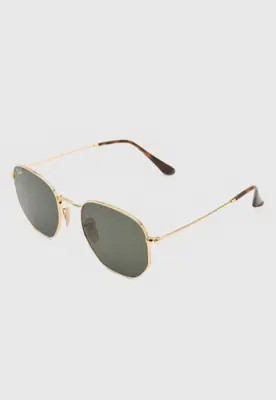 Óculos de Sol Ray-Ban Hexagonal Dourado | Dafiti (BR)