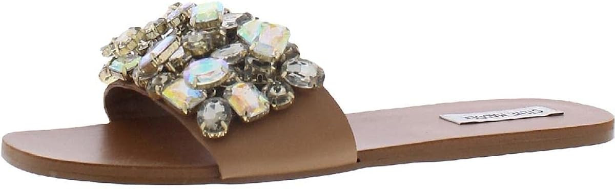 Steve Madden Womens Brielle Embellished Flat Flat Sandals | Amazon (US)