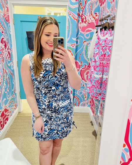 Blue and white Lilly Pulitzer shift! From Lilly’s special 65th anniversary collection 💙 I went one size up (not much stretch) 
