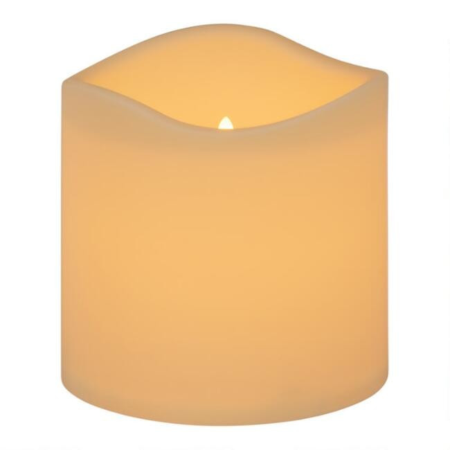 6x6 Ivory Soft Touch Flameless LED Pillar Candle | World Market