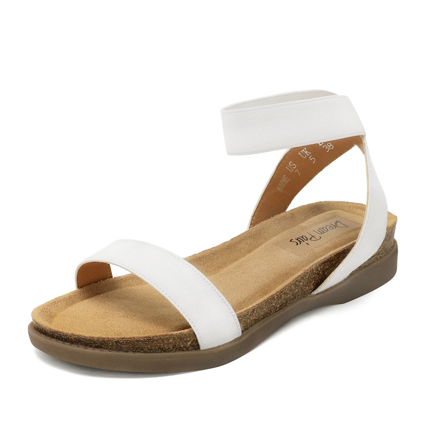 DREAM PAIRS Women's Open Toe Elastic Strap Criss-Cross Flat Sandals Summer Shoes WHITE KIMMIE siz... | Walmart (US)