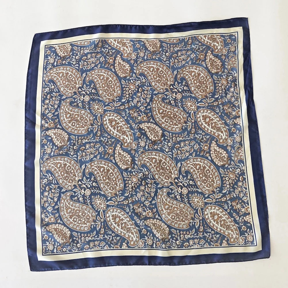 Alice Square Scarf Light Blue Paisley | Pretty Simple