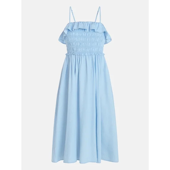 Time and Tru Women's Sleeveless Smocked Midi Dress, Sizes XS-XXXL | Walmart (US)