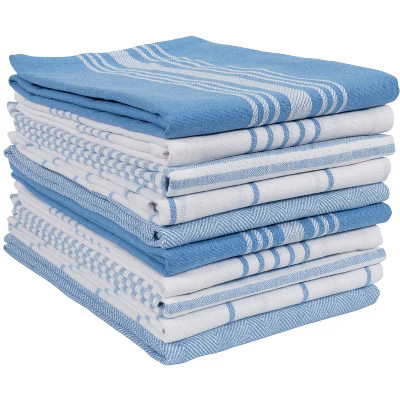 KAF Home Soho Recycled Yarn Set Of 10 Kitchen Towels - 18" x 28"  In French Blue | Target