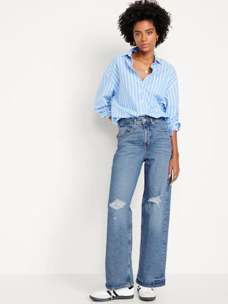 Extra High-Waisted Sky-Hi Wide-Leg Jeans | Old Navy (CA)
