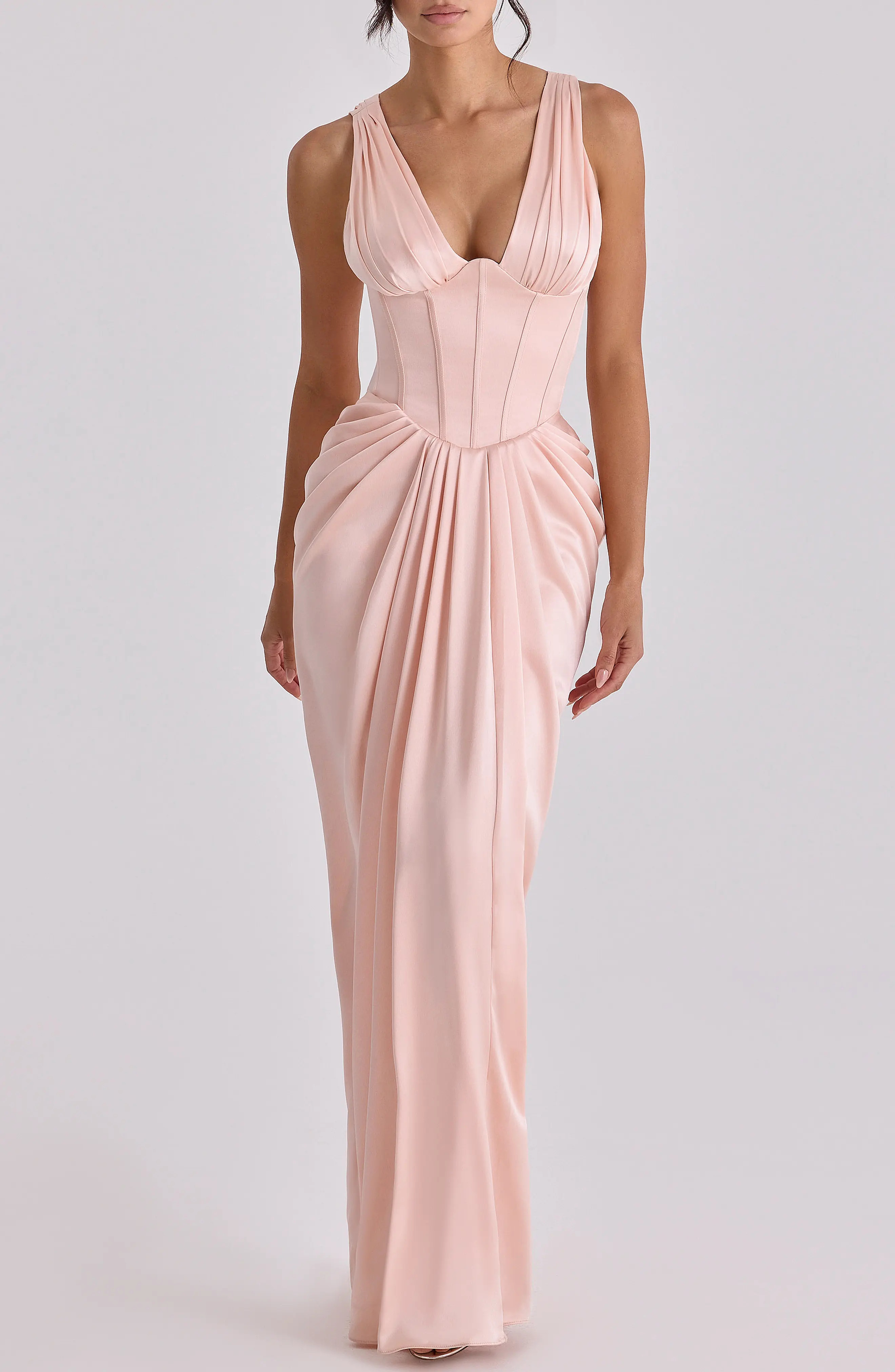 Angeline Sleeveless Satin Corset Gown (Women) | Nordstrom | Nordstrom