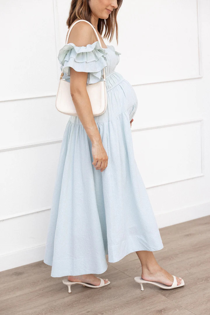 Linda Midi Dress - Green Stripe | Petal & Pup (US)