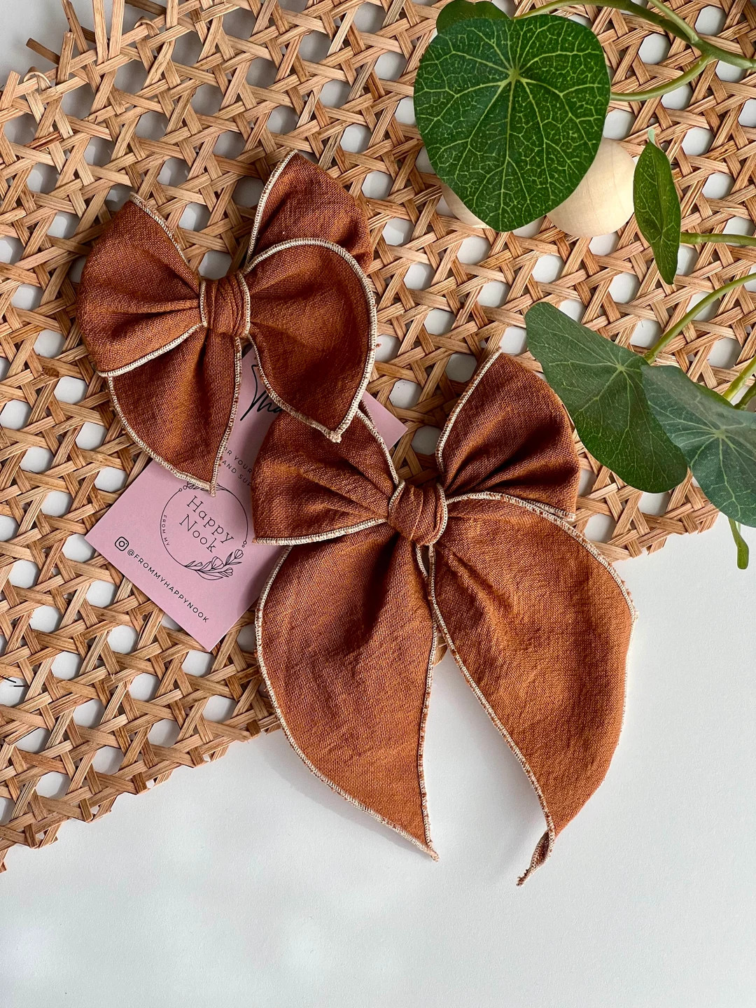 Rust Brown Cotton Fall Bow: Neutral Autumn Hair Clip - Etsy | Etsy (US)