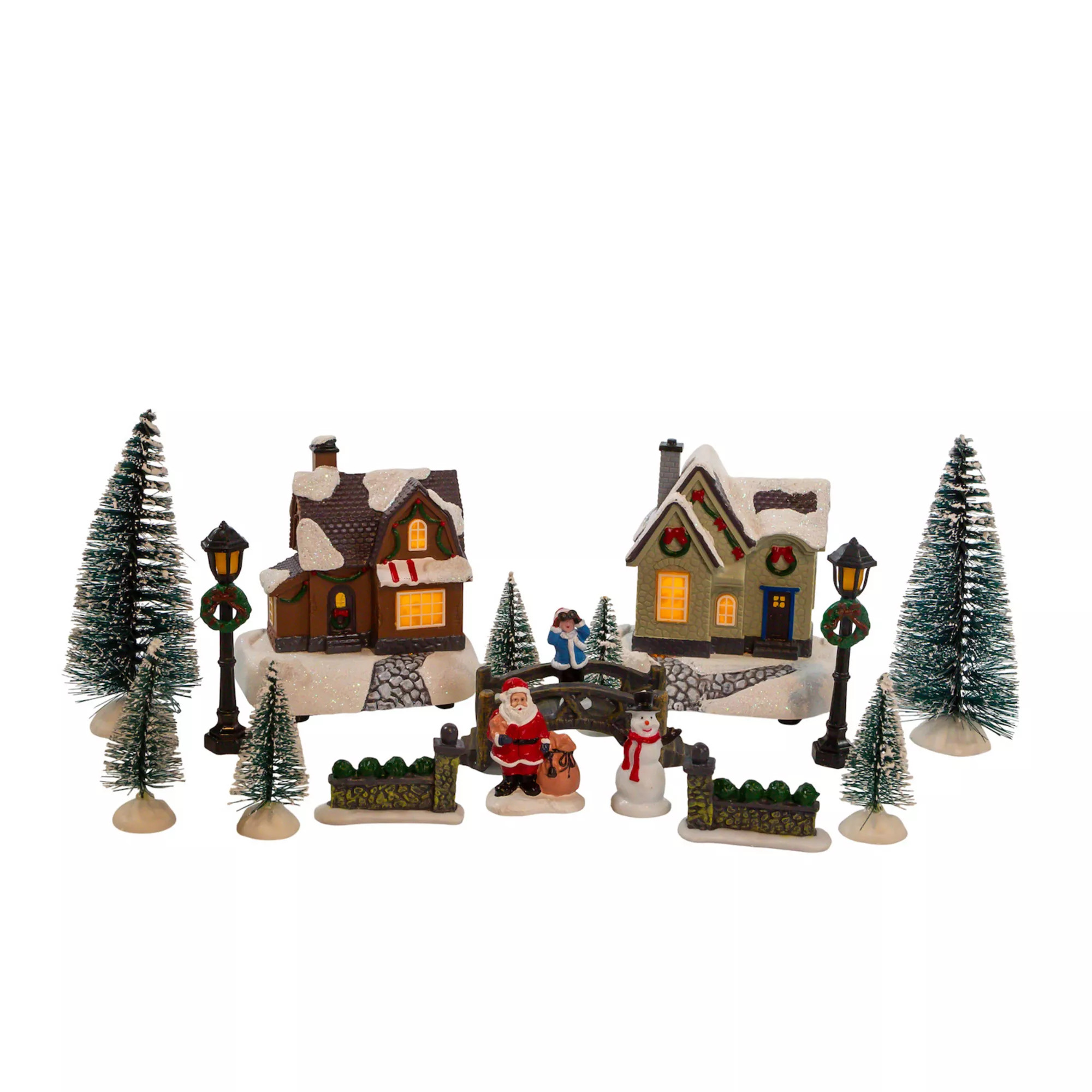 Kurt Adler 5-Inch Battery Operated Lit Christmas Village 17-Pc. Set Table Decor | Kohl's