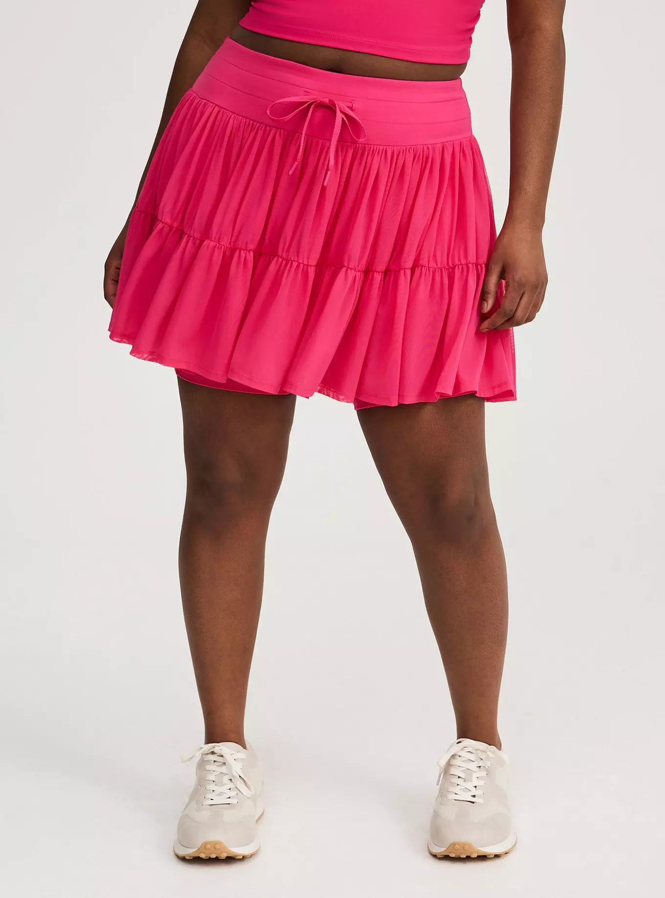 Mesh Ruffle Active Skirt with Bike Short | Torrid (US & Canada)