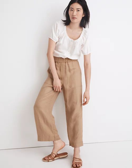 Linen-Blend Huston Pull-On Crop Pants | Madewell