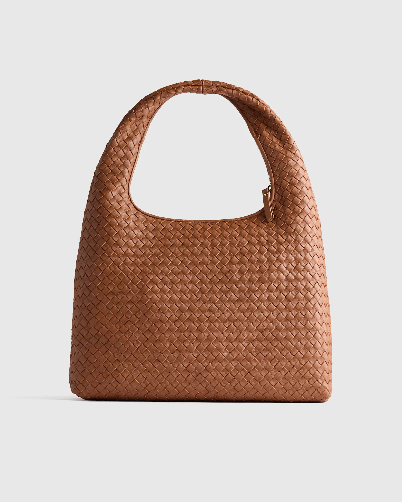 Elodie Handwoven Shoulder Bag in Cognac | Quince