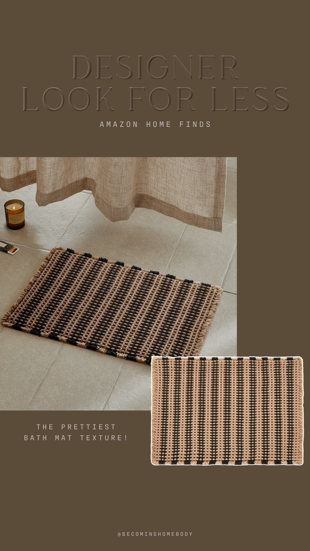 The prettiest waffle texture bath mat! 🤎 And it’s an Amazon home find 🙌🏻

#LTKHome
