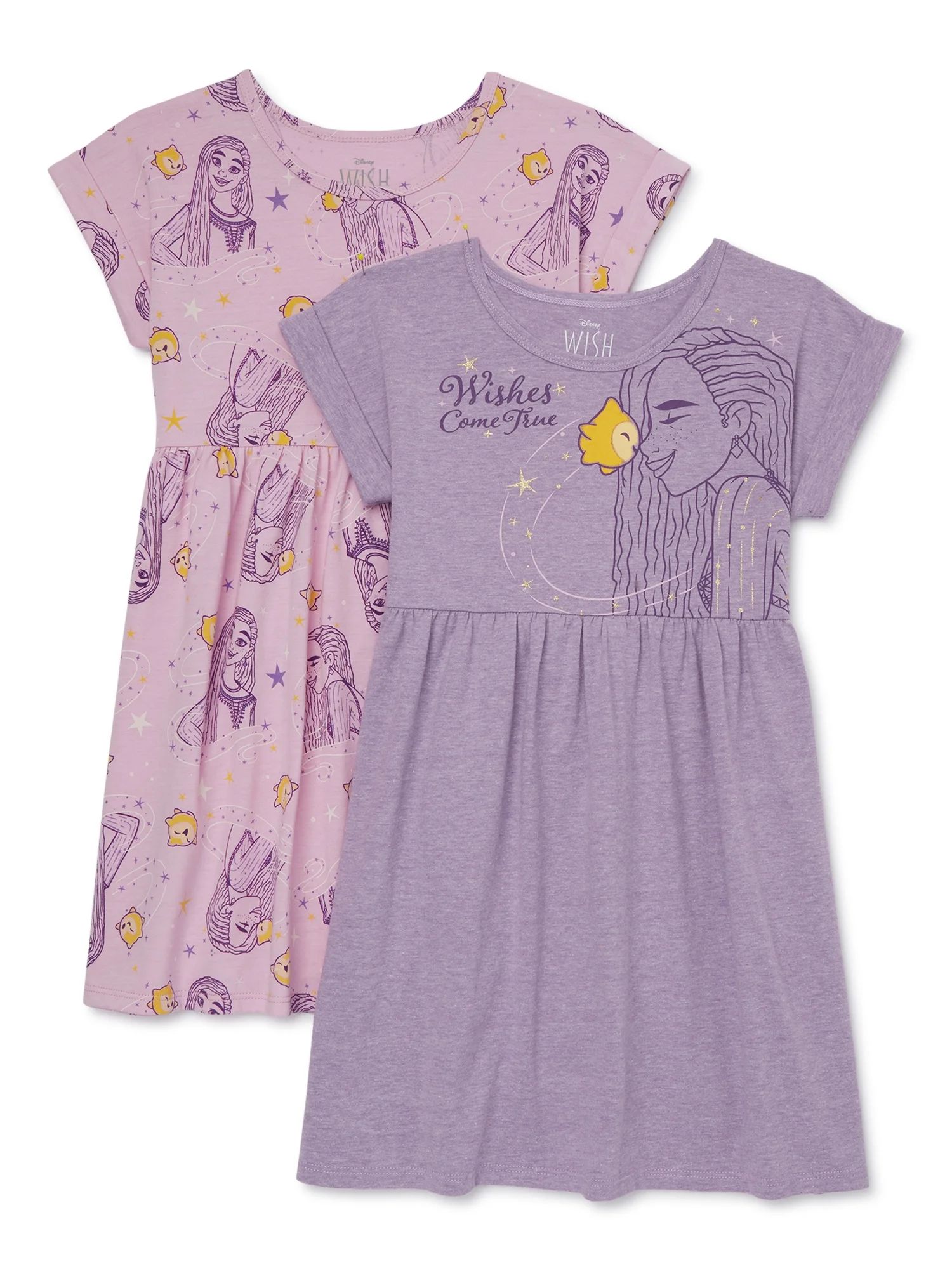 Disney’s Wish Girls’ Play Dress with Short Sleeves, 2-Pack, Sizes 4-16 | Walmart (US)
