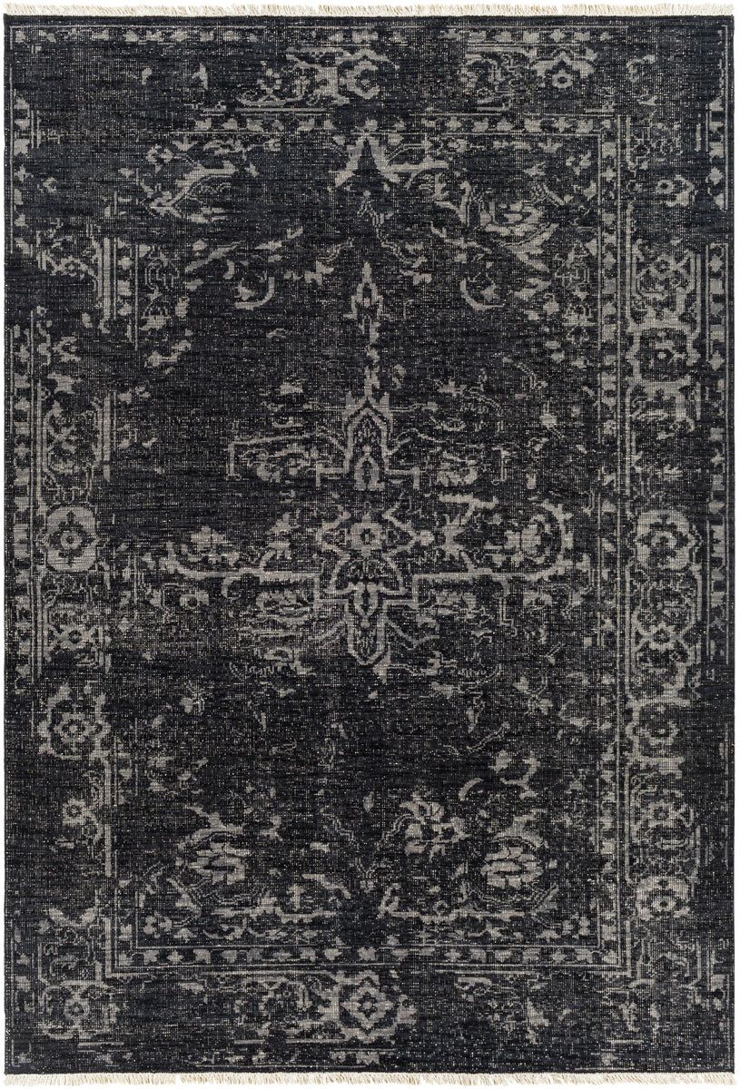 Surya Festival Fvl-1010 Black Cream 6' X 9' Rug | DecoratorsBest