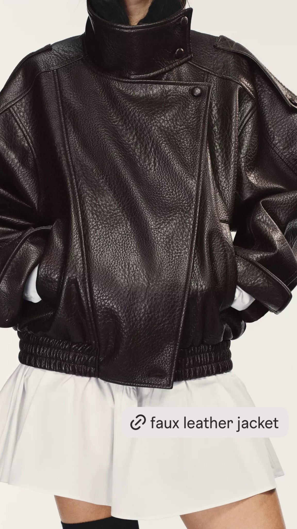 Faux leather jacket under $200 🙌🏼