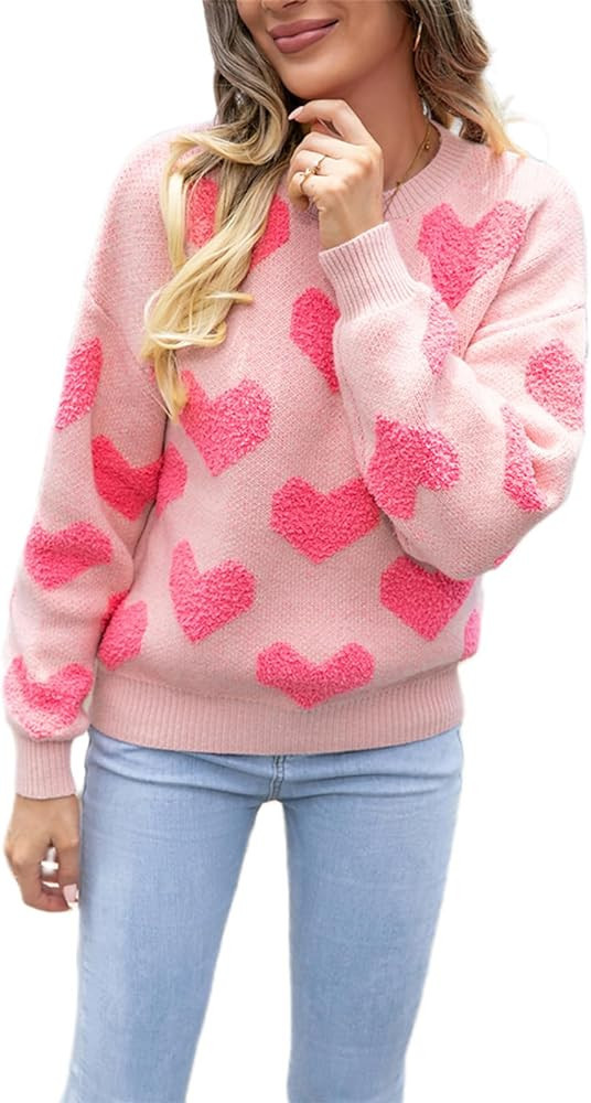 WOBONIU Mommy and Me Valentine's Day Sweatshirt Love Heart Graphic Sweater Family Matching Outfit... | Amazon (US)