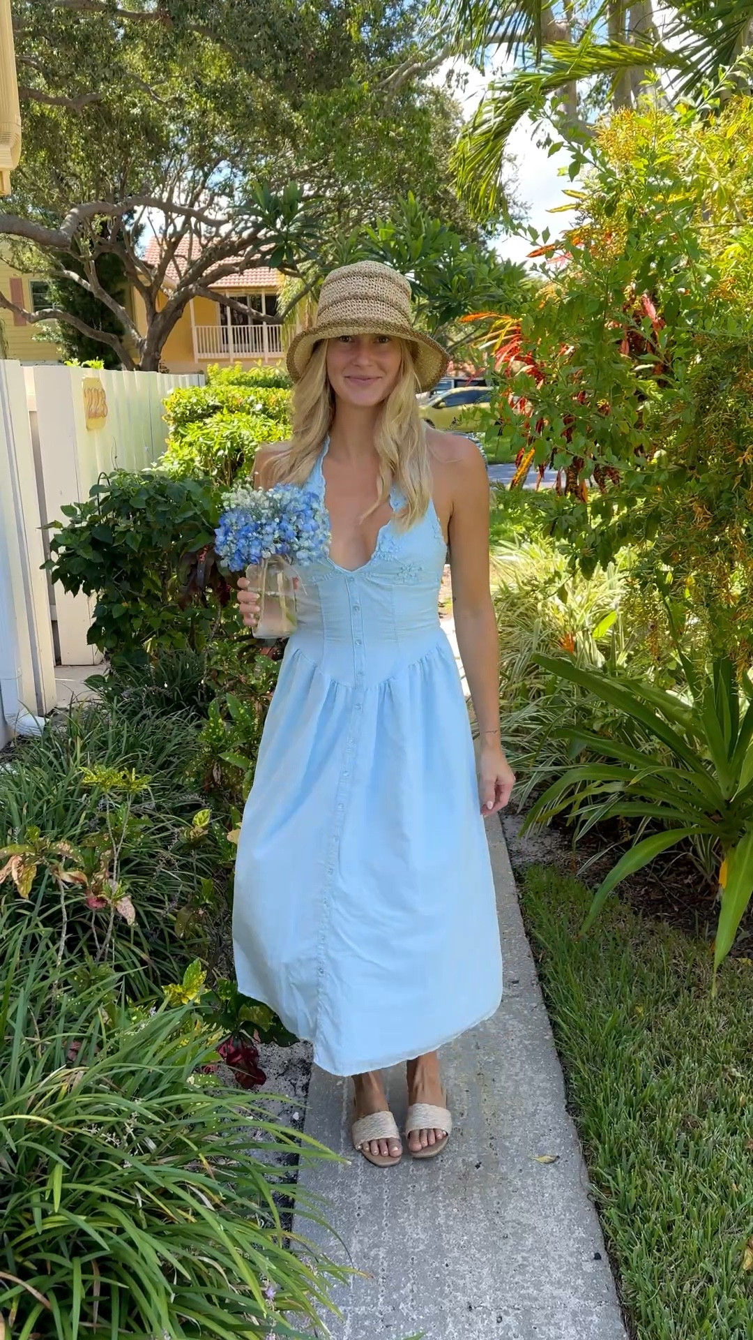 summer time in Florida | ootd for a pool side baby shower 🩵  I can’t find this dress on @target any more so linked a couple similar! 

#newmom #ftm #ootd

#LTKStyleTip #LTKFindsUnder50 #LTKItBag