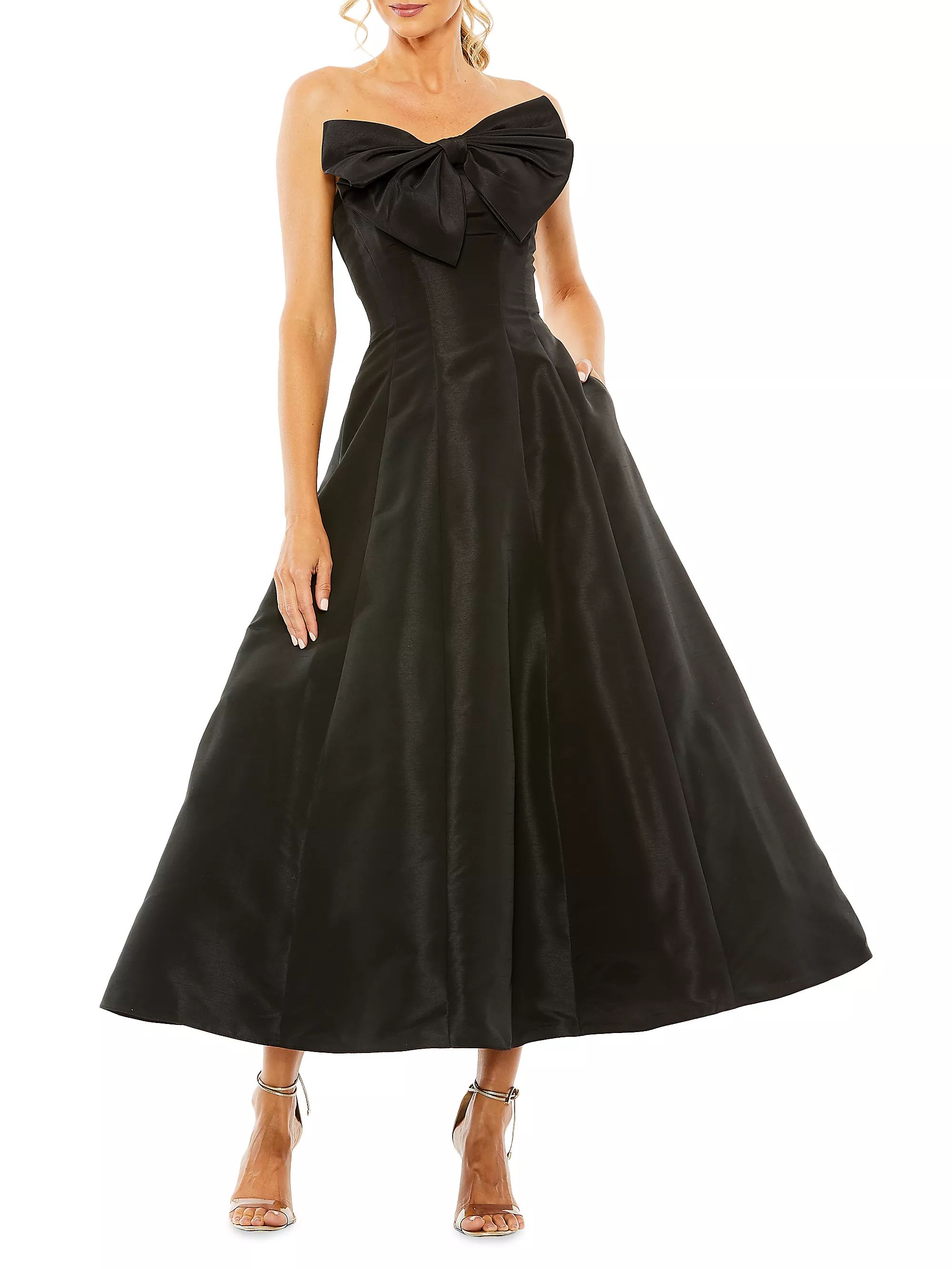 BlackStyleBLACKCANDY PINKFRENCH BLUEAll Evening GownsMac DuggalCocktail Bow Strapless Ballgown$39... | Saks Fifth Avenue