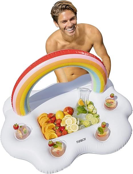 FUNBOY Giant Inflatable Rainbow Cloud Drink Holder, Luxury Floating Bar Accessory for Pool Partie... | Amazon (US)