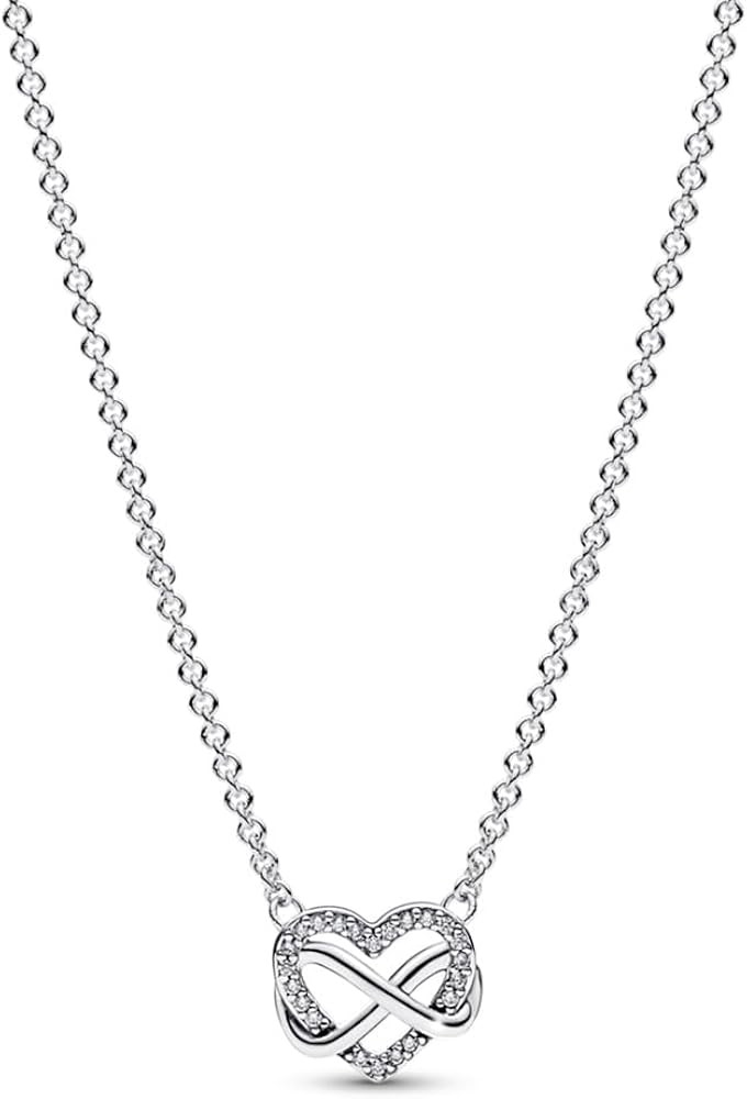 PANDORA Sparkling Infinity Heart Collier Necklace - 3 Adjustable Lengths - Stunning Jewelry for W... | Amazon (US)