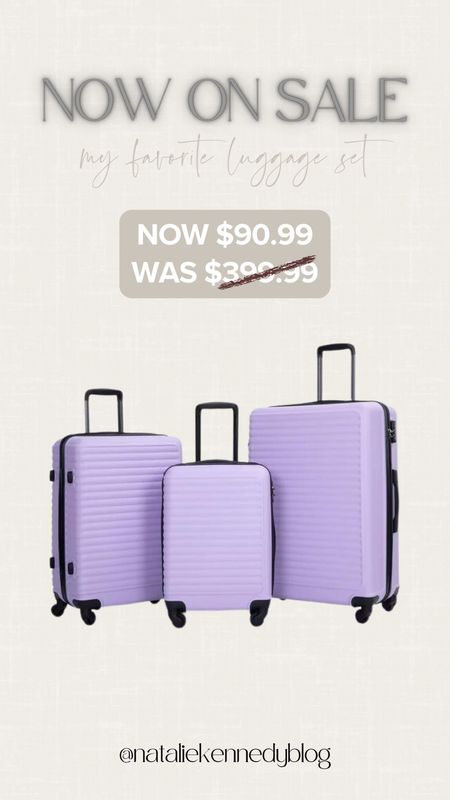 My favorite luggage set, now on sale! 10 different colors to choose from.